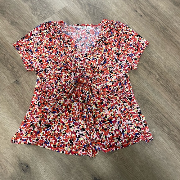 Women’s Cato fall-colored v-neck blouse size XL - Picture 3 of 10